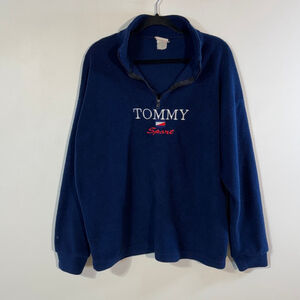 Vintage Tommy Sport Fleece 1/4 Zip Sweatshirt Men’s Medium Blue Hilfiger